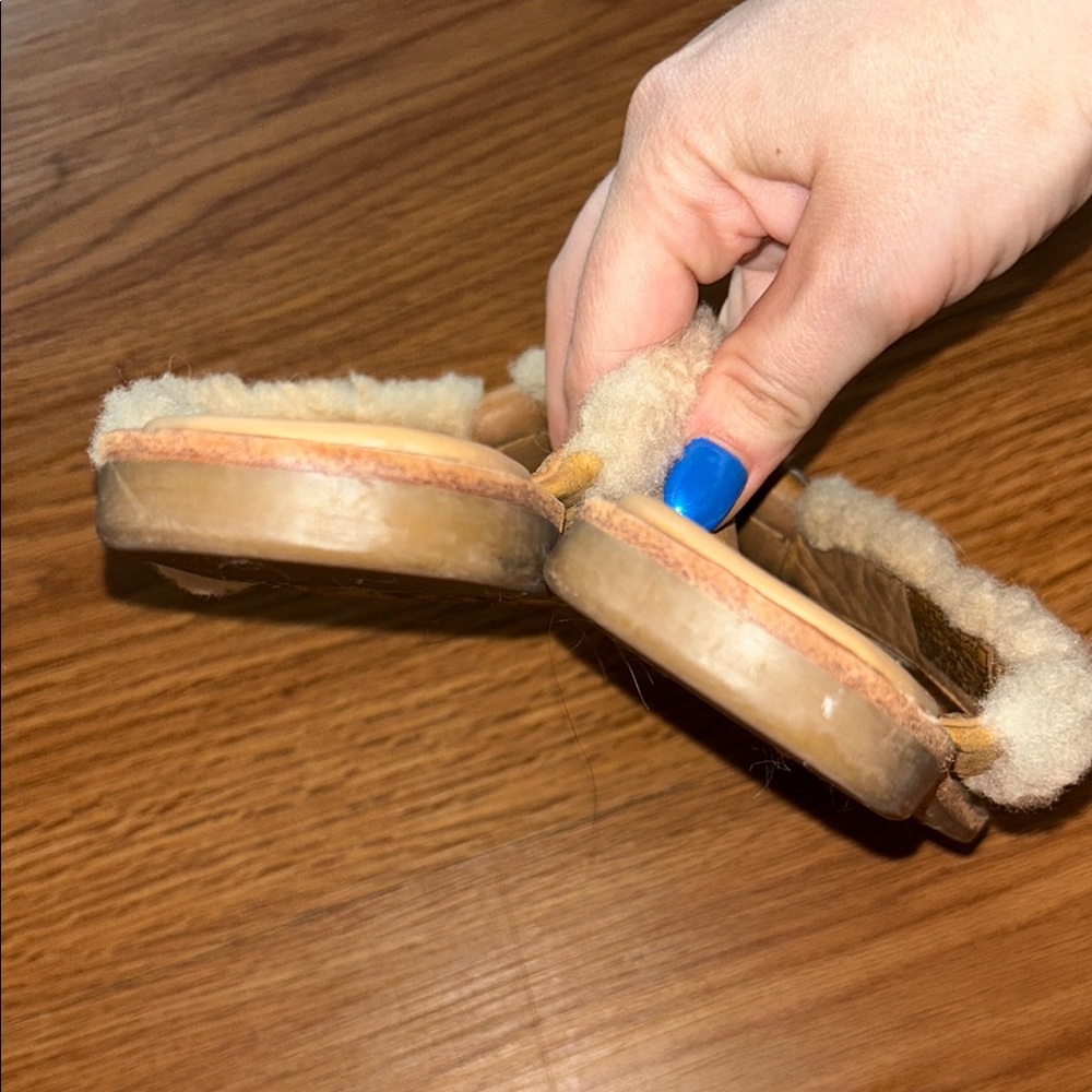 UGG Cream Tan Sheepskin Sandals - Picture 4 of 5